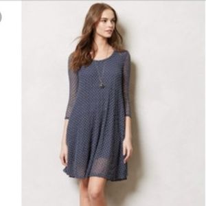 Lilka Anthro Arnica Blue Swing Dress